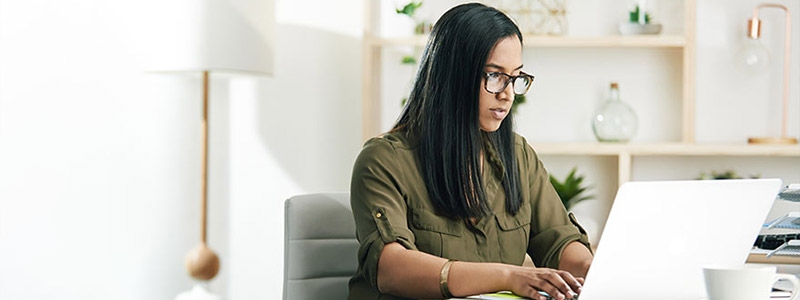 A person sitting at a desk